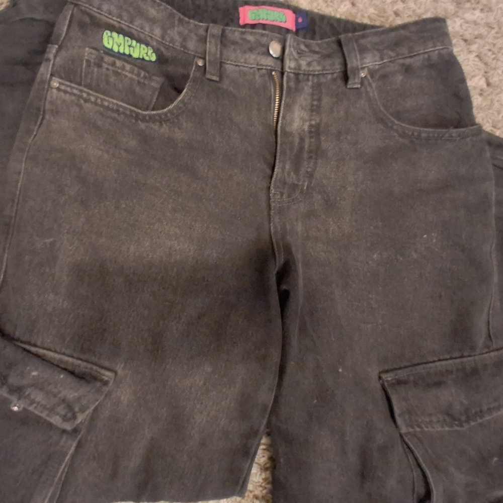 Y2K Skater Grunge Black Denim Jeans – Embroidered Pocket – Zumiez Streetwear